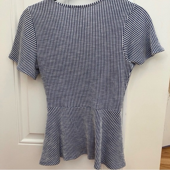 Striped V-Neck Wrap Top - Picture 2 of 2